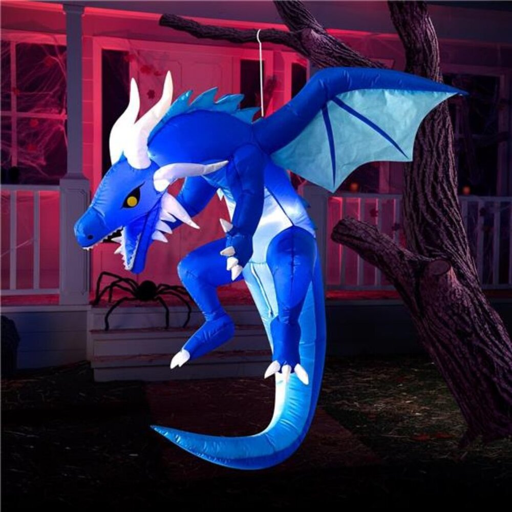 5 Ft Tall Halloween Inflatables Hanging Ice Dragon Outdoor